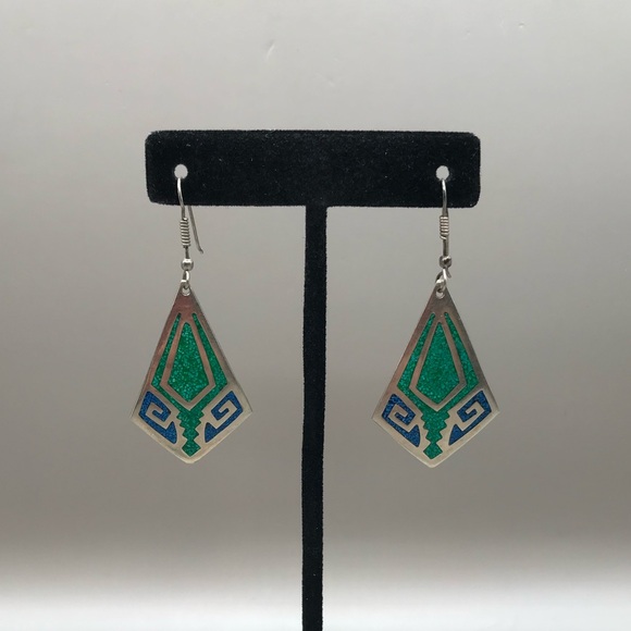 2 Pair of Vintage Alpaca Mexico Earrings - Picture 2 of 10